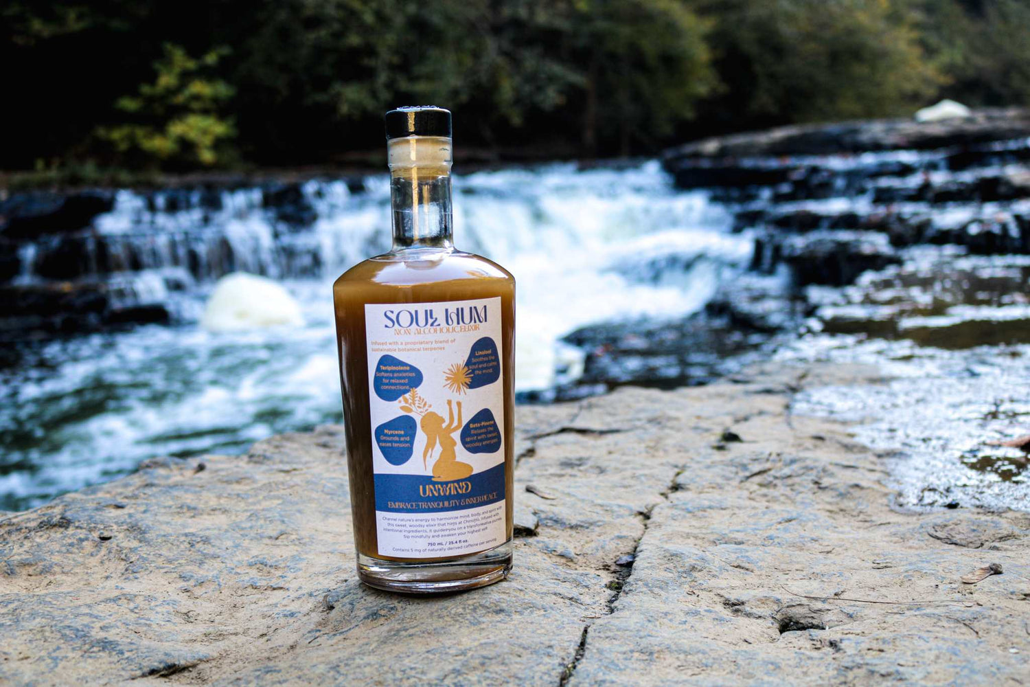 Unwind Elixir non-alcoholic calming beverage with blood orange and botanicals for relaxation and stress relief