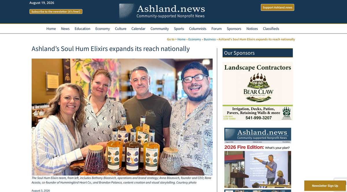 Soul Hum Elixirs | Ashland.News Interview