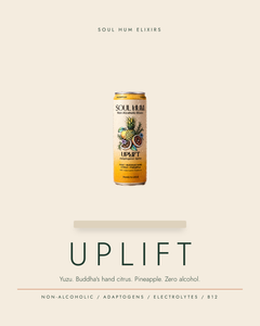 Uplift: yuzu, Buddha's hand citrus, pineapple, zero alcohol