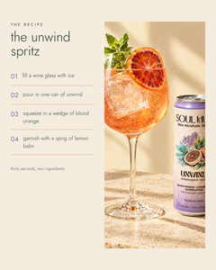 The recipe: the Unwind spritz