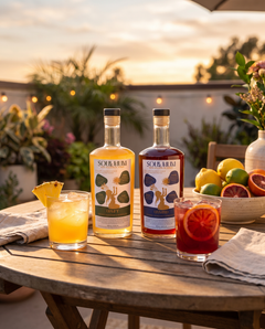 Soul Vibe Duo — Uplift and Unwind Elixirs on an evening table