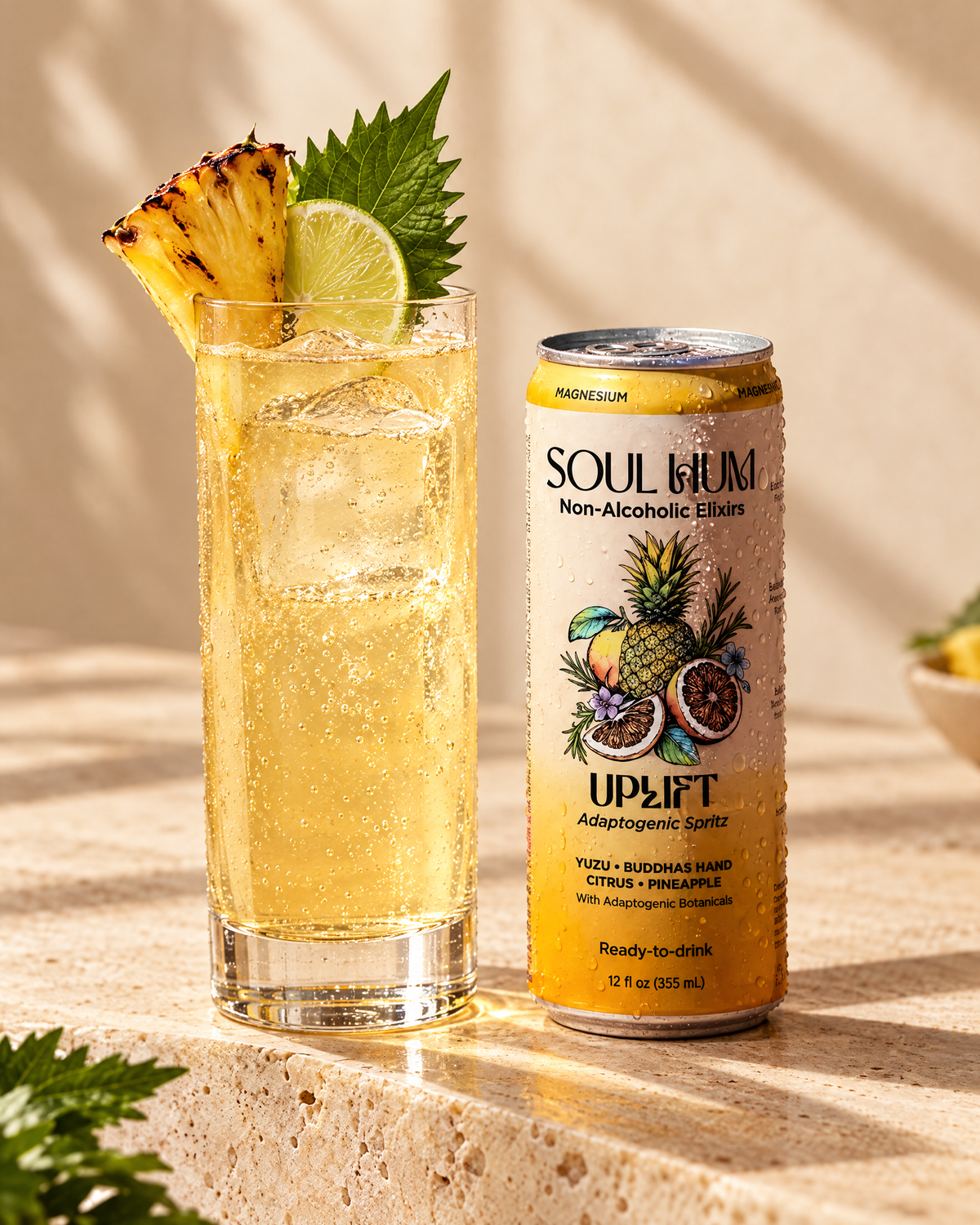 Pineapple Citrus Spritz made with Uplift Adaptogenic Spritz
